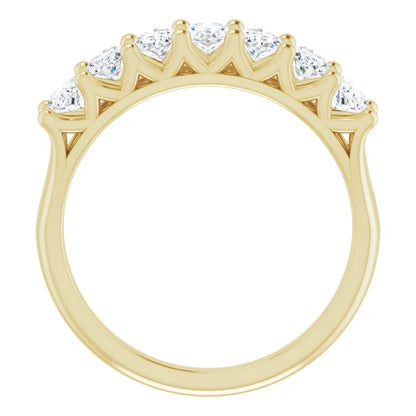 Seven Stone Oval Cut Moissanite Anniversary Band