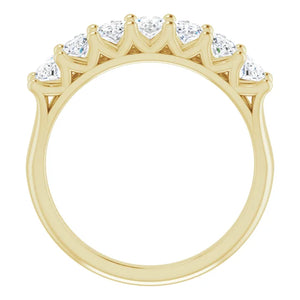 Seven Stone Oval Cut Moissanite Anniversary Band