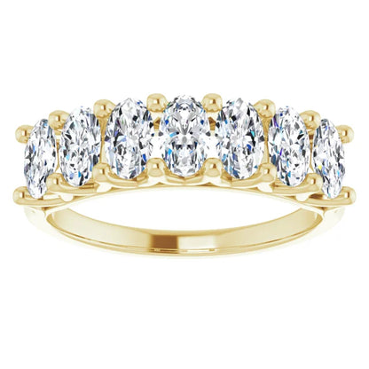 Seven Stone Oval Cut Moissanite Anniversary Band
