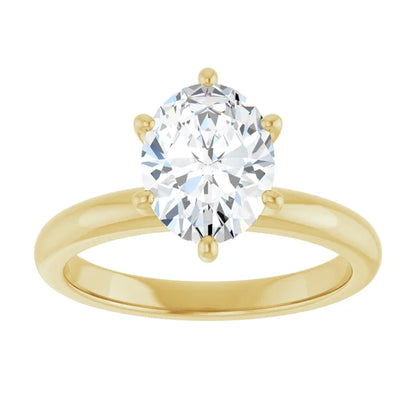 Oval Low Hidden Halo Solitaire Engagement Ring
