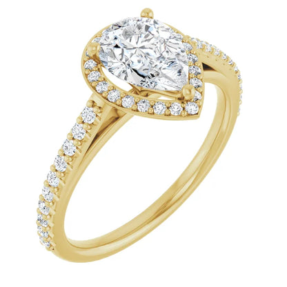 Pear Halo Style Engagement Ring