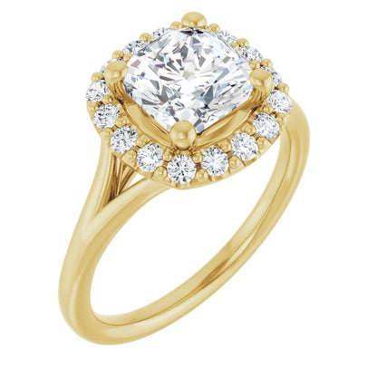 Cushion Halo Style Engagement Ring