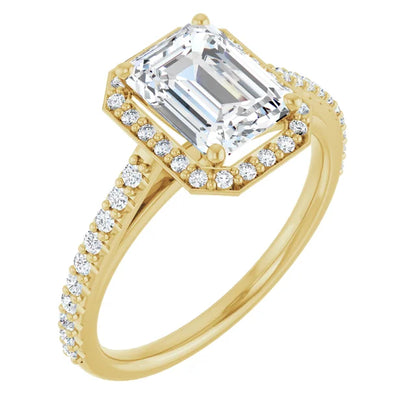 Emerald Halo Style Engagement Ring