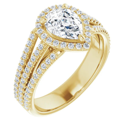 Pear Halo Style Engagement Ring