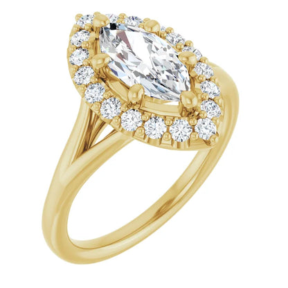 Marquise Halo Style Engagement Ring