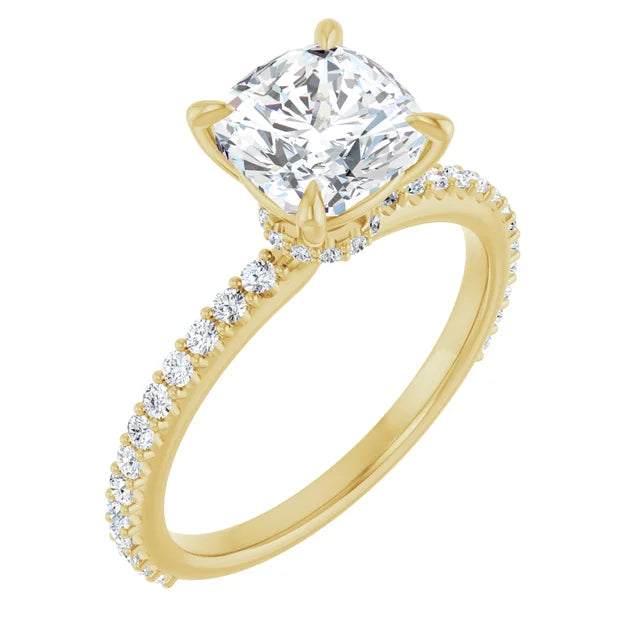 Cushion Claw Set Style Engagement Ring