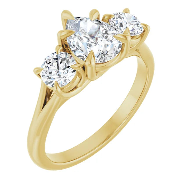 Pear Accent Engagement Ring