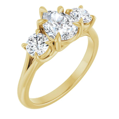 Pear Accent Engagement Ring