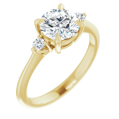 Round Brilliant Accent Engagement Ring