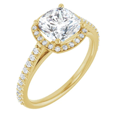 Cushion Halo Style Engagement Ring