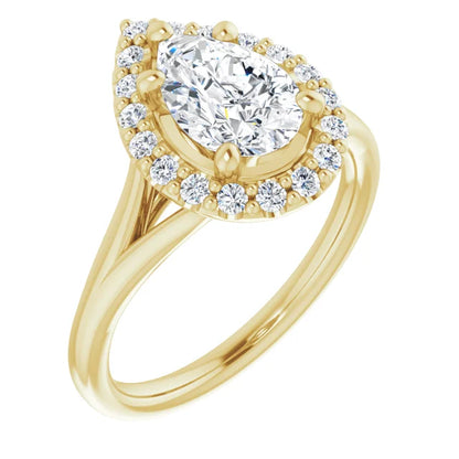 Pear Halo Style Engagement Ring