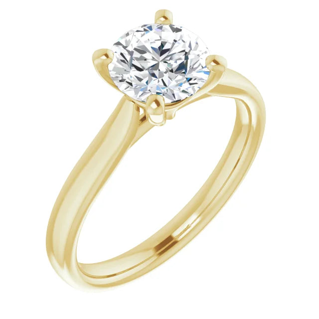 Four Claw Round Brilliant Solitaire Engagement Ring