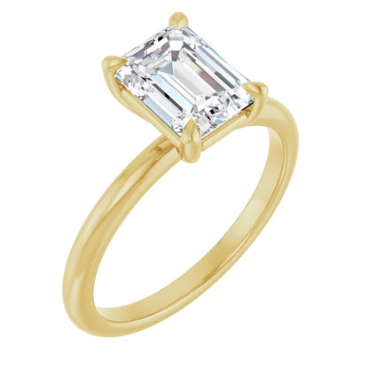 Emerald Solitaire Engagement Ring