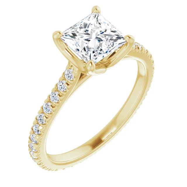 Princess Claw Set Eternity Style Engagement Ring