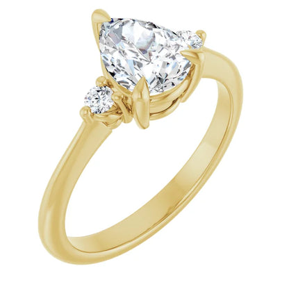 Pear Accent Engagement Ring