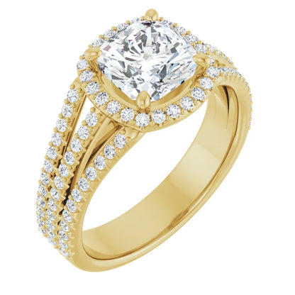 Cushion Halo Style Engagement Ring