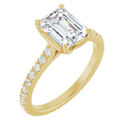 Emerald Claw Set Eternity Style Engagement Ring