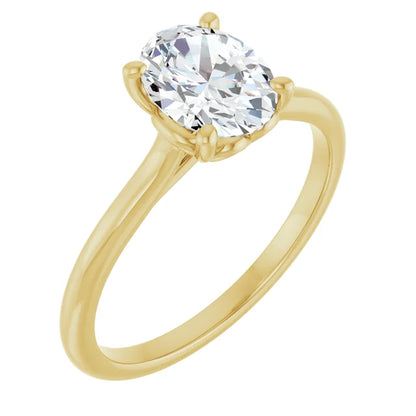 Four Claw Oval Solitaire Engagement Ring