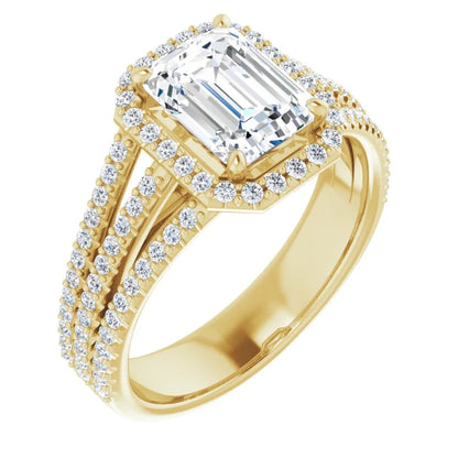 Emerald Halo Style Engagement Ring