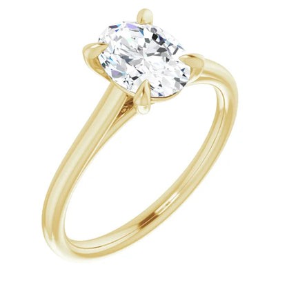 Four Claw Oval Solitaire Engagement Ring