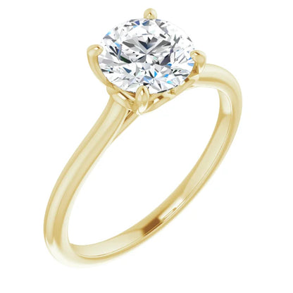 Four Claw Round Brilliant Solitaire Engagement Ring