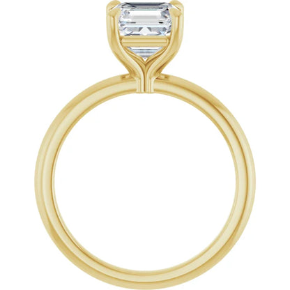 Asscher Solitaire Engagement Ring