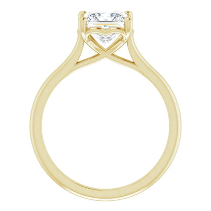 Four Claw Princess Solitaire Engagement Ring