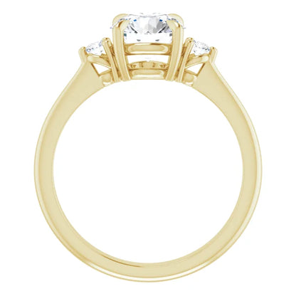 Round Brilliant Accent Engagement Ring