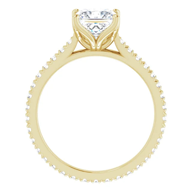 Princess Claw Set Eternity Style Engagement Ring