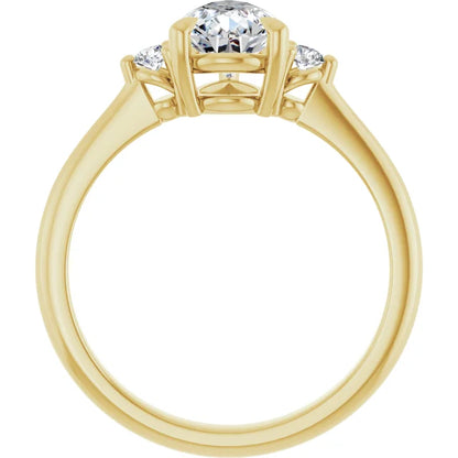 Pear Accent Engagement Ring