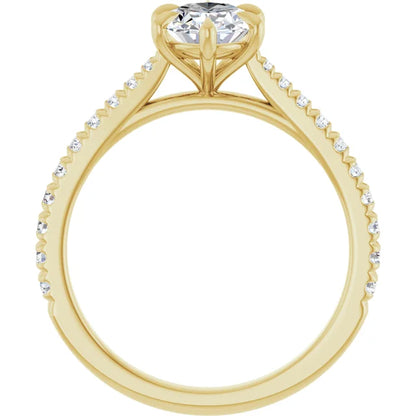 Oval Six Claw Set Style Engagement Ring