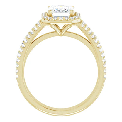 Emerald Halo Style Engagement Ring