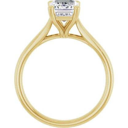 Four Claw Emerald Solitaire Engagement Ring