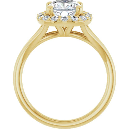 Cushion Halo Style Engagement Ring