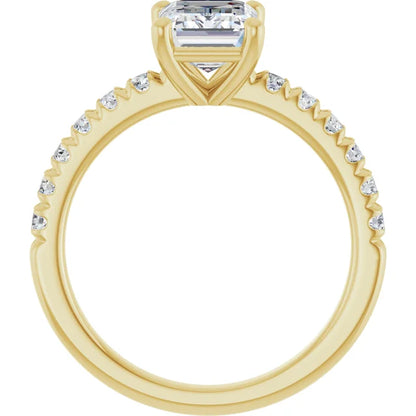 Emerald Four Claw Set Style Engagement Ring