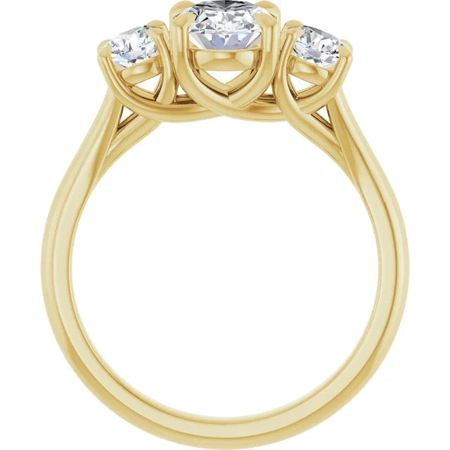 Oval Accent Engagement Ring