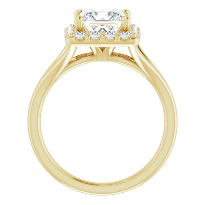 Princess Halo Style Engagement Ring