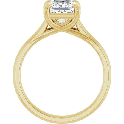 Four Claw Princess Solitaire Engagement Ring