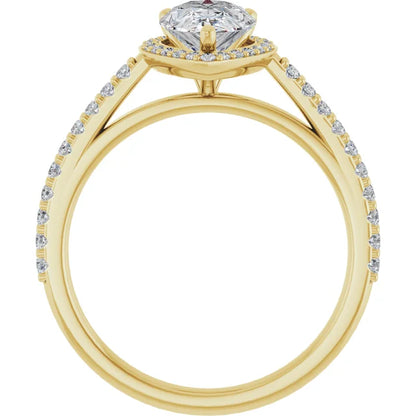Pear Halo Style Engagement Ring