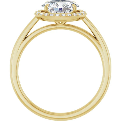 Oval East West Halo Style Engagement Ring