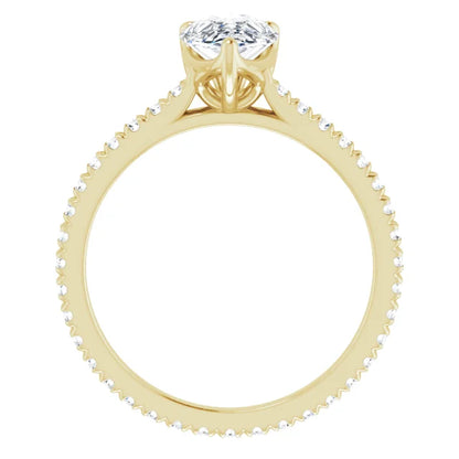 Pear Claw Set Eternity Style Engagement Ring
