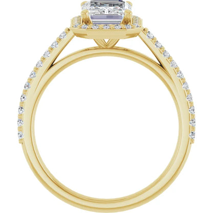 Emerald Halo Style Engagement Ring