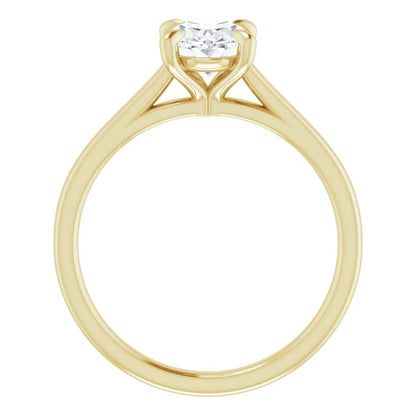Four Claw Oval Solitaire Engagement Ring