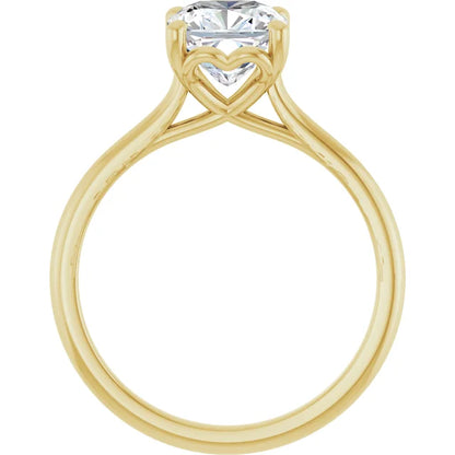 Four Claw Cushion Solitaire Engagement Ring