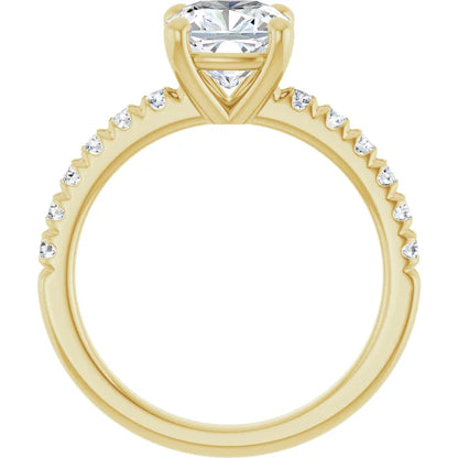 Cushion Four Claw Set Style Engagement Ring