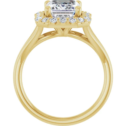 Emerald Halo Style Engagement Ring