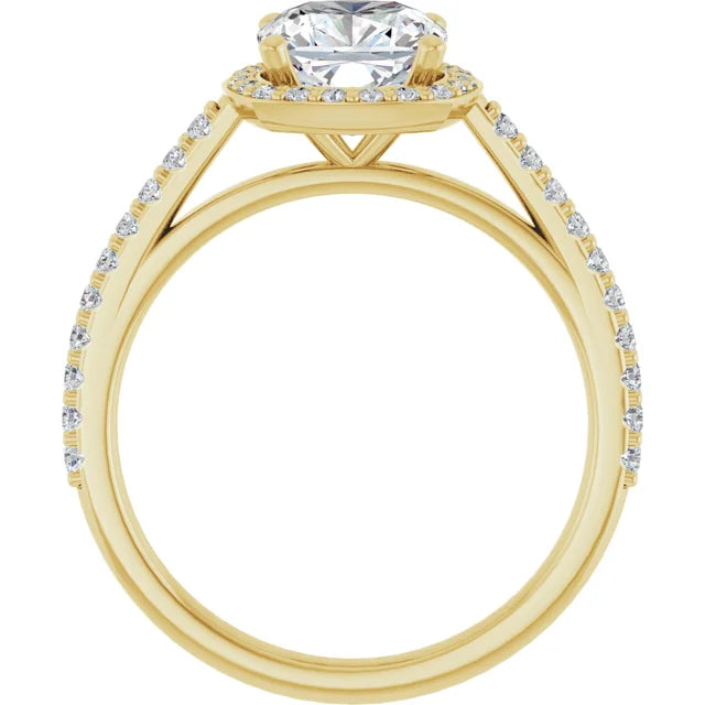 Cushion Halo Style Engagement Ring