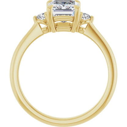 Emerald Accent Engagement Ring