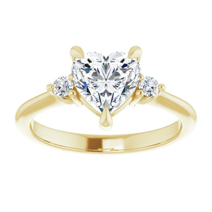 Heart Accent Engagement Ring