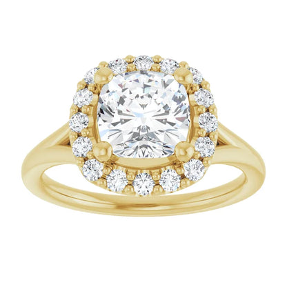 Cushion Halo Style Engagement Ring